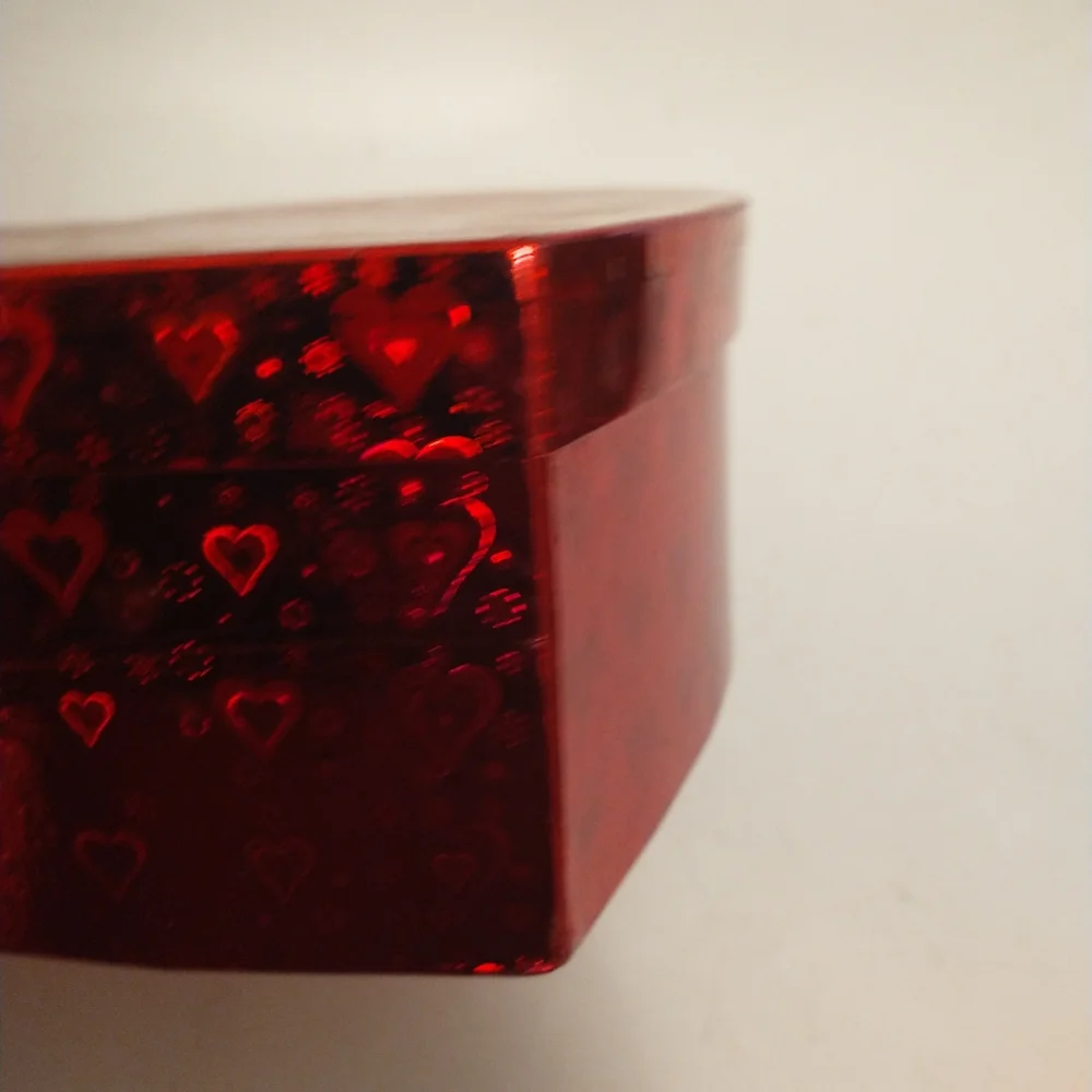 Glossy Red Gift Box Wedding Gift Box Heart Favor Box Bouquet Empty Reflective